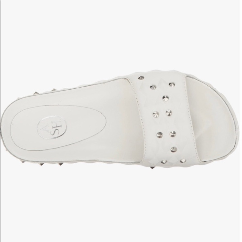 ASH White Studded leather Slides 8.5 US/39 EU - Picture 2 of 10